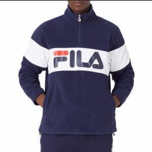 NWT FILA Fleece 1/4 Zip Pullover navy color size small